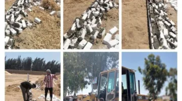 الأجهزة التنفيذية في الحسينية تقوم بإزالة مباني من الطوب الأبيض داخل نطاق الوحدة المحلية بقصاصين الشرق.
