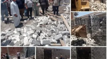 الأجهزة التنفيذية في الزقازيق تقوم بإزالة تعدٍ على مساحة 100 متر في قرية أبو نجاح
