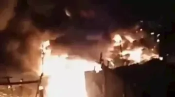 إخماد حريق في فريزر للخضروات بسوق العبور