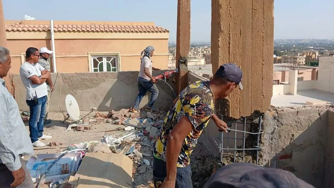 إزالة تعديات البناء في مدينتي بدر و6 أكتوبر خلال عطلة عيد الأضحى