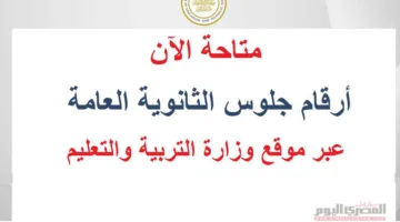إصدار أرقام جلوس الثانوية العامة 2025 رسميًا وكيفية الاستعلام عنها (رابط)