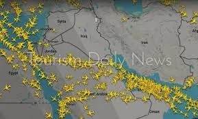 ازدحام جوي غير عادي في سماء السعودية بسبب تجنب الطيران في الأجواء الملبدة بالغيوم ازدحام جوي غير عادي في سماء السعودية بسبب تجنب الطيران في الأجواء الملبدة بالغيوم