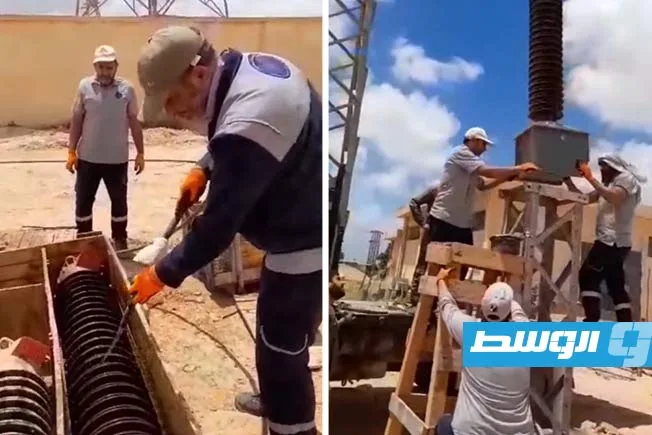 استمرار تنفيذ مشروع محطة كهرباء سوق الثلاثاء في زليتن (فيديو) استمرار تنفيذ مشروع محطة كهرباء سوق الثلاثاء في زليتن (فيديو)