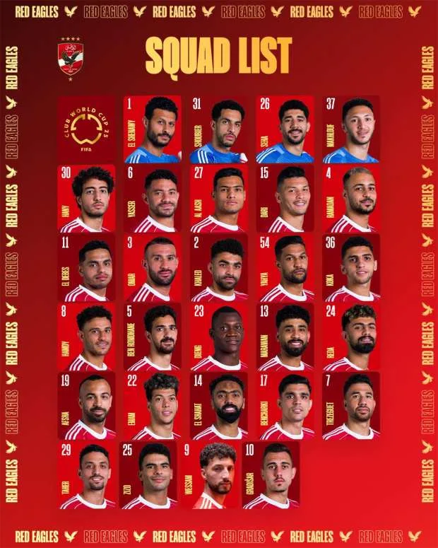 الأهلي يكشف عن تشكيلته النهائية للمشاركة في كأس العالم للأندية الأهلي يكشف عن تشكيلته النهائية للمشاركة في كأس العالم للأندية