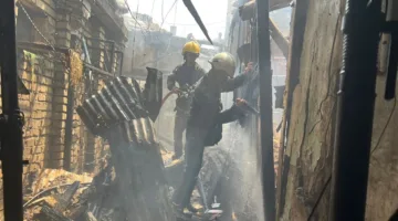 الدفاع المدني يعلن extinguishing حريق الشورجة (صور)