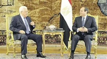 الرئيس السيسي لأبو مازن: نتمنى الخير والسلام للشعب الفلسطيني وتحقيق دولته المستقلة.