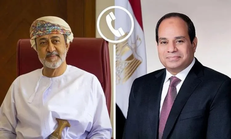 الرئيس السيسي يتلقى تهنئة بعيد الأضحى من السلطان هيثم بن طارق عبر اتصال هاتفي الرئيس السيسي يتلقى تهنئة بعيد الأضحى من السلطان هيثم بن طارق عبر اتصال هاتفي
