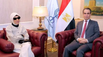 «المسلماني» يرحب بابنة الكاتب العالمي قبل تدشين «استوديو نجيب محفوظ»