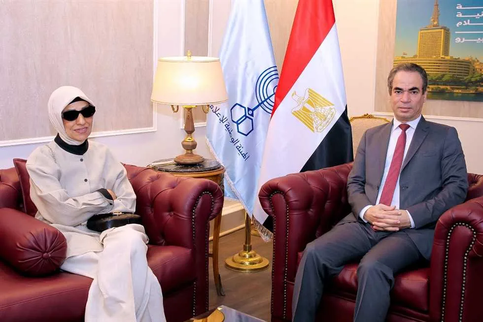 «المسلماني» يرحب بابنة الكاتب العالمي قبل تدشين «استوديو نجيب محفوظ» «المسلماني» يرحب بابنة الكاتب العالمي قبل تدشين «استوديو نجيب محفوظ»