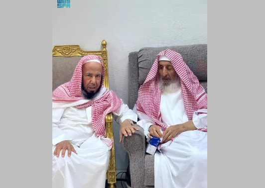 المفتي العام يستقبل الشيخ المطلق في مشعر منى خلال يوم عيد الأضحى