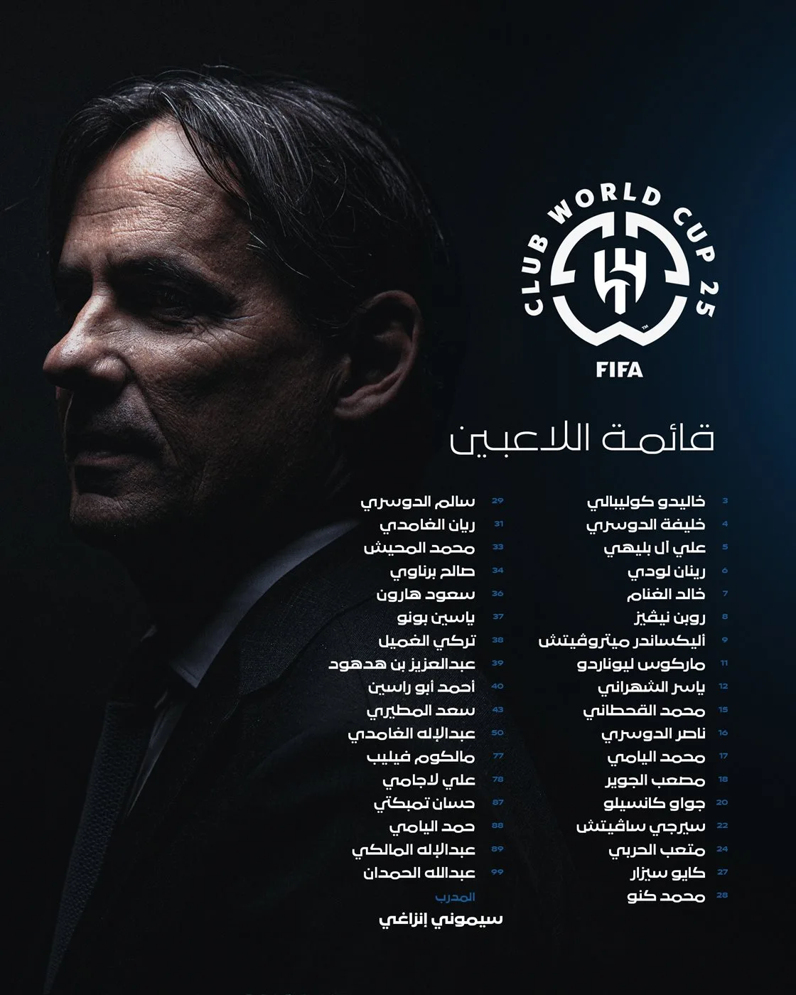 الهلال السعودي يكشف عن تشكيلته الرسمية تحضيرًا لمنافسات كأس العالم للأندية 2025 الهلال السعودي يكشف عن تشكيلته الرسمية تحضيرًا لمنافسات كأس العالم للأندية 2025