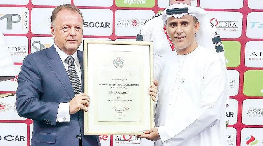 بن ثعلوب يقدم التهاني لرئيس الاتحاد الدولي للجودو بن ثعلوب يقدم التهاني لرئيس الاتحاد الدولي للجودو