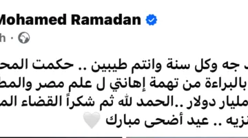 تبرئة محمد رمضان: أول رد من الفنان على اتهامه بإهانة علم مصر