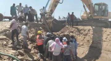 ترميم أنبوب المياه الرئيسي المؤدي إلى مدينة العريش