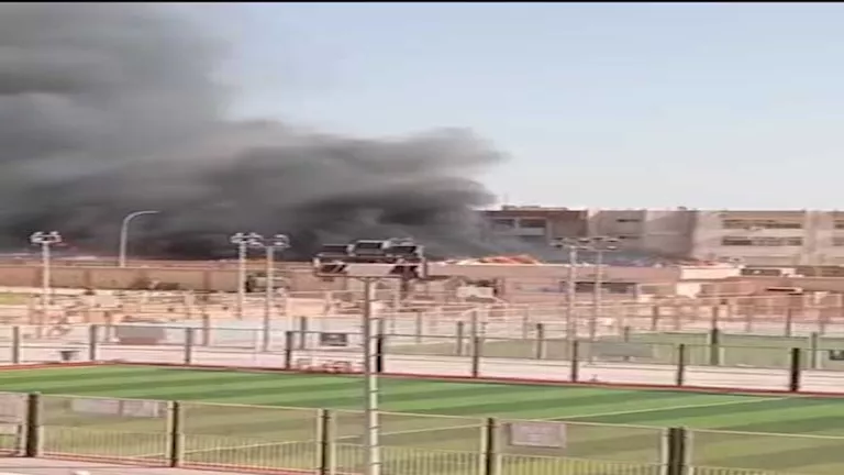 حريق بالقرب من كلية التربية الرياضية في مدينة السادات (صور) حريق بالقرب من كلية التربية الرياضية في مدينة السادات (صور)