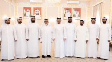 حمدان بن زايد يزور منزل عائلة عبيد العامري في مدينة زايد
