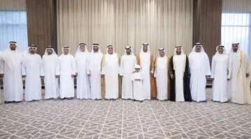 خليفة بن طحنون يشارك في حفل زفاف محمد غباش