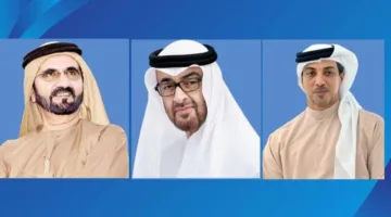 رئيس الدولة ونائباه يباركون ملك الدنمارك بمناسبة اليوم الوطني