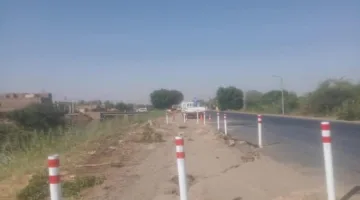 صيانة فورية على طريق إسنا الأقصر إثر انفصال جزئي في الطبقة الترابية