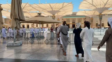 عائلات شهداء القوات اليمنية تتوجه لزيارة المسجد النبوي بعد أداء فريضة الحج