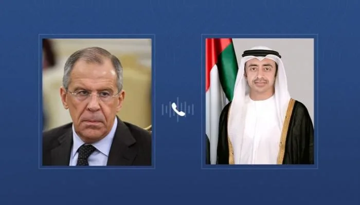 عبدالله بن زايد ولافروف يتناقشان هاتفياً حول المستجدات الإقليمية عبدالله بن زايد ولافروف يتناقشان هاتفياً حول المستجدات الإقليمية