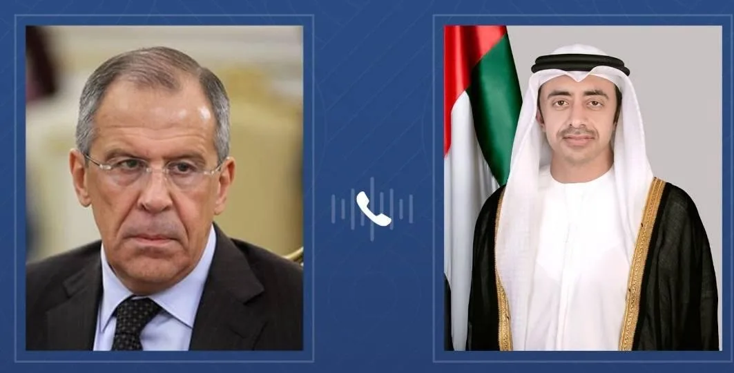عبدالله بن زايد ولافروف يتناولان عبر الهاتف الأوضاع الإقليمية ووسائل تهدئة التوترات. عبدالله بن زايد ولافروف يتناولان عبر الهاتف الأوضاع الإقليمية ووسائل تهدئة التوترات.