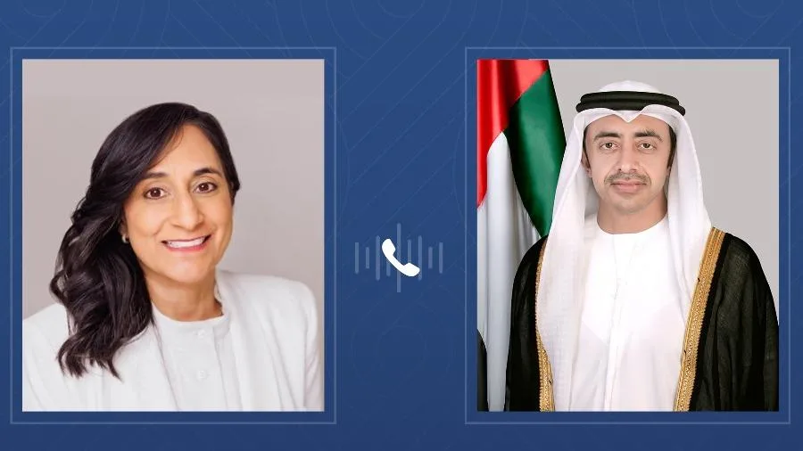 عبدالله بن زايد ووزيرة الخارجية الكندية يتحدثان عبر الهاتف حول العلاقات الثنائية بين البلدين