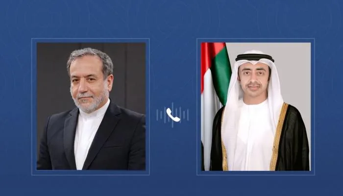 عبدالله بن زايد يعبر عن استنكاره للاعتداءات الإسرائيلية على إيران أثناء محادثة مع عراقجي