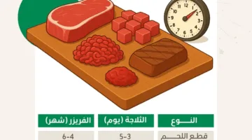 عش بحياة صحية: معلومات عن الفترة الآمنة لتخزين اللحوم مع الإنفوجرافيك