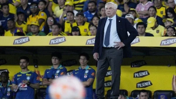 في أول مباراة تحت قيادة أنشيلوتي.. البرازيل تتعادل بدون أهداف مع الإكوادور في تصفيات كأس العالم. في أول مباراة تحت قيادة أنشيلوتي.. البرازيل تتعادل بدون أهداف مع الإكوادور في تصفيات كأس العالم.