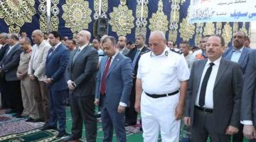 محافظ بني سويف يقيم صلاة عيد الأضحى في ساحة مسجد عمر بن عبد العزيز