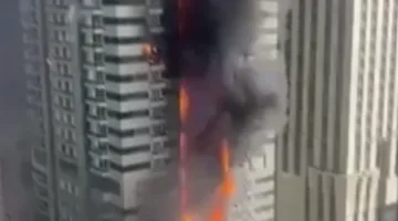 محتوى سكني لـ 4 آلاف فرد.. إخماد حريق في برج سكني بـ”مارينا دبي”.. فيديو