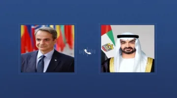 محمد بن زايد ورئيس وزراء اليونان يؤكدان أهمية تهدئة الأوضاع في المنطقة