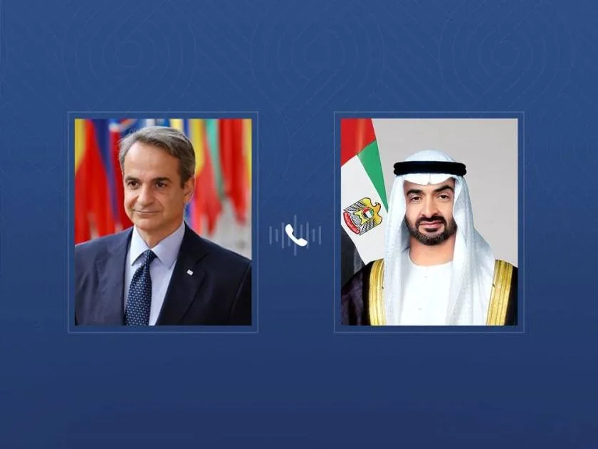 محمد بن زايد ورئيس وزراء اليونان يناقشان التطورات الراهنة في المنطقة وتأثيراتها الخطيرة محمد بن زايد ورئيس وزراء اليونان يناقشان التطورات الراهنة في المنطقة وتأثيراتها الخطيرة