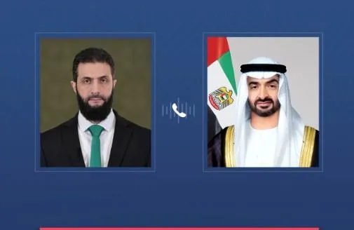محمد بن زايد يتلقى مكالمة من الرئيس السوري لتبادل التهاني بمناسبة عيد الأضحى محمد بن زايد يتلقى مكالمة من الرئيس السوري لتبادل التهاني بمناسبة عيد الأضحى