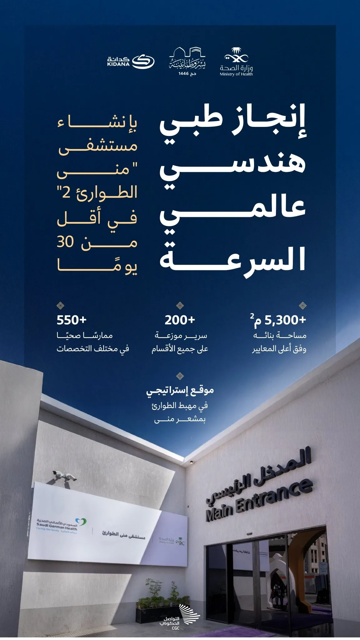 معلومات حول إنشاء مستشفى طوارئ للحجاج في فترة أقل من ثلاثين يومًا معلومات حول إنشاء مستشفى طوارئ للحجاج في فترة أقل من ثلاثين يومًا