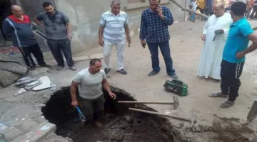 هبوط أرضي غير متوقع في قرية زوير بالمنوفية (صور)