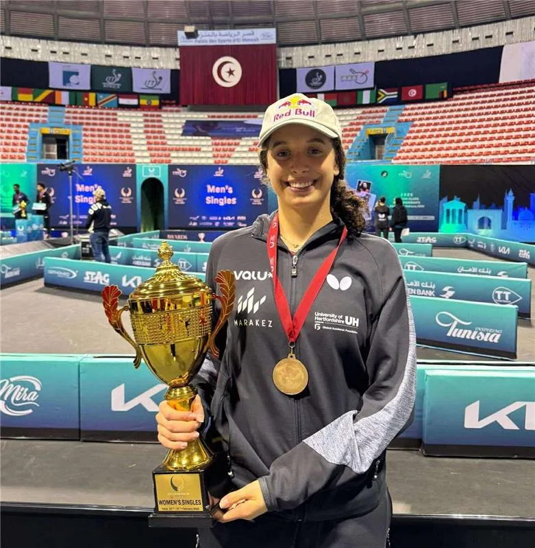 هنا جودة تبرز في تصنيف الاتحاد الدولي لتنس الطاولة وتظل رائدة على صعيد الوطن العربي وإفريقيا