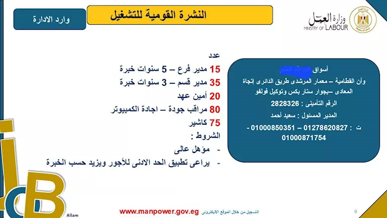 وظائف متاحة في أبرز الأسواق التجارية بالقاهرة: المتطلبات وإجراءات التقديم وظائف متاحة في أبرز الأسواق التجارية بالقاهرة: المتطلبات وإجراءات التقديم