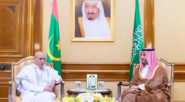 ولي العهد يجتمع برئيس موريتانيا لبحث العلاقات الثنائية وطرق تطويرها في عدة مجالات.